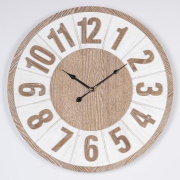 Стенен часовник 1xAA Ø 60 см бежов/бял