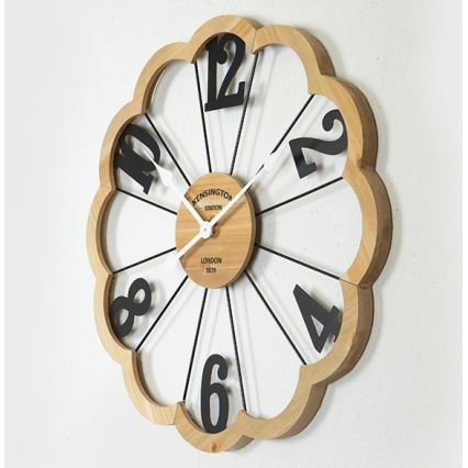 Стенен часовник 1xAA Ø 60 см бежов/черен