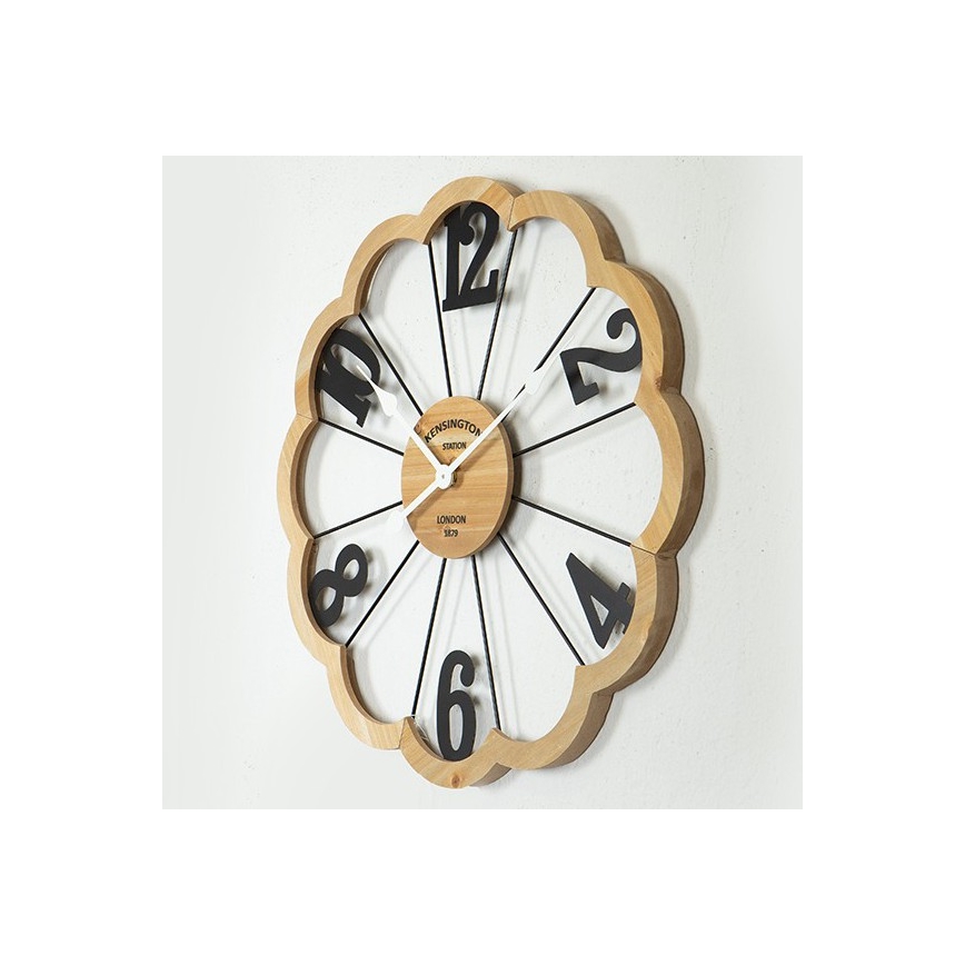 Стенен часовник 1xAA Ø 60 см бежов/черен