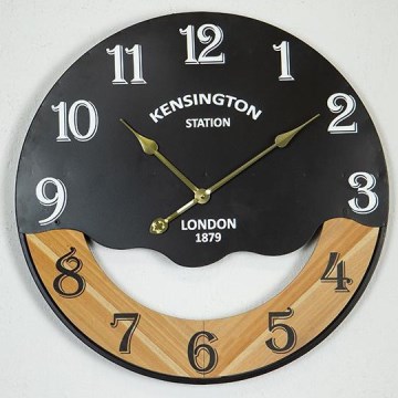 Стенен часовник 1xAA Ø 60 см черен/бежов