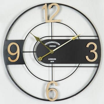 Стенен часовник 1xAA Ø 60 см черен