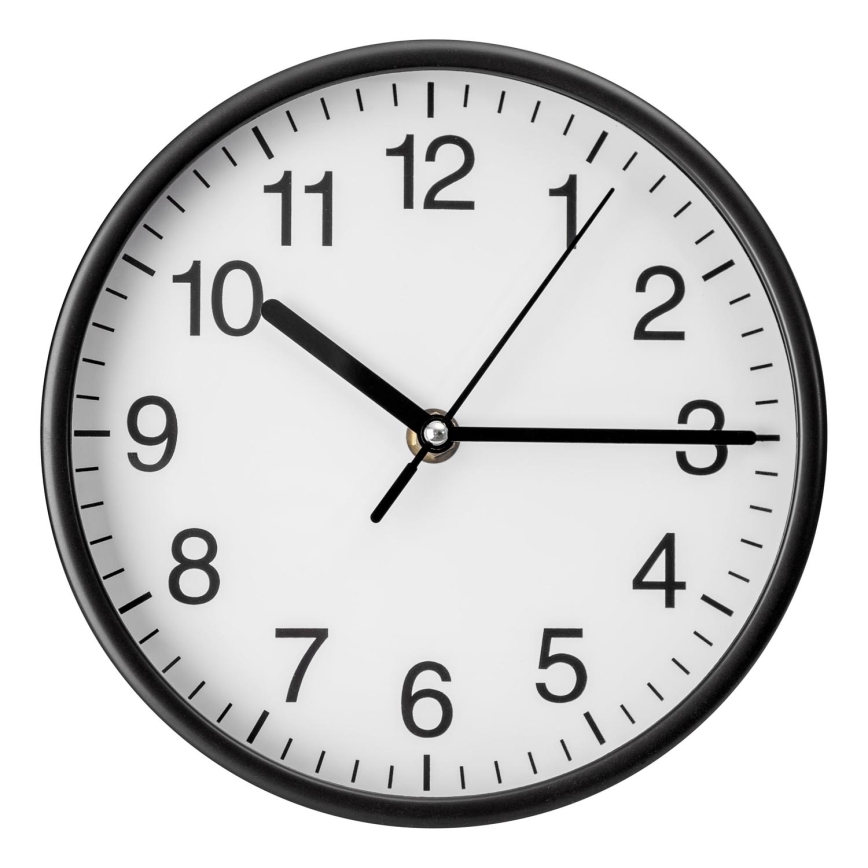 Стенен часовник Ø 20 см, 1xAA, черно/бяло