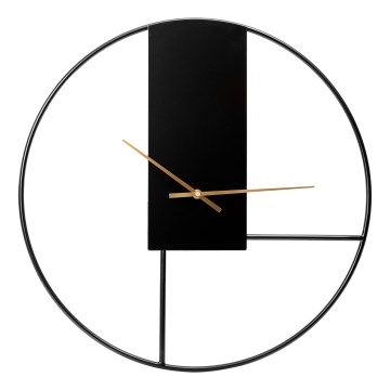 Стенен часовник Ø 50 см, 1xAA, черно/златисто
