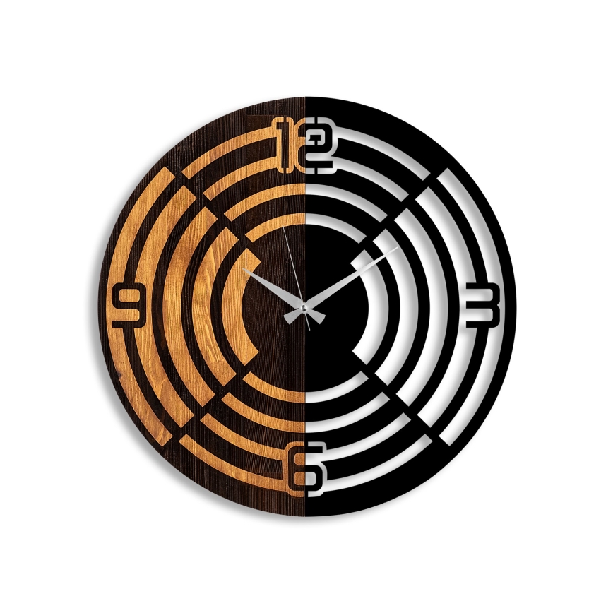 Стенен часовник Ø 56 см 1xAA дърво/метал