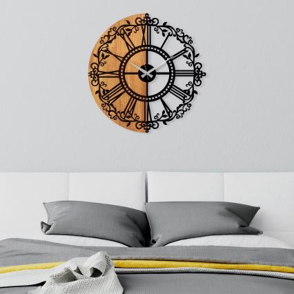 Стенен часовник Ø 56 см 1xAA дърво/метал