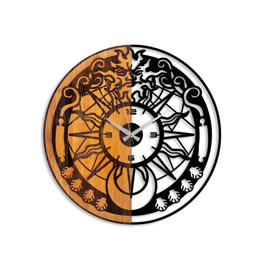 Стенен часовник Ø 56 см 1xAA дърво/метал