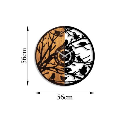 Стенен часовник Ø 56 см 1xAA дърво/метал