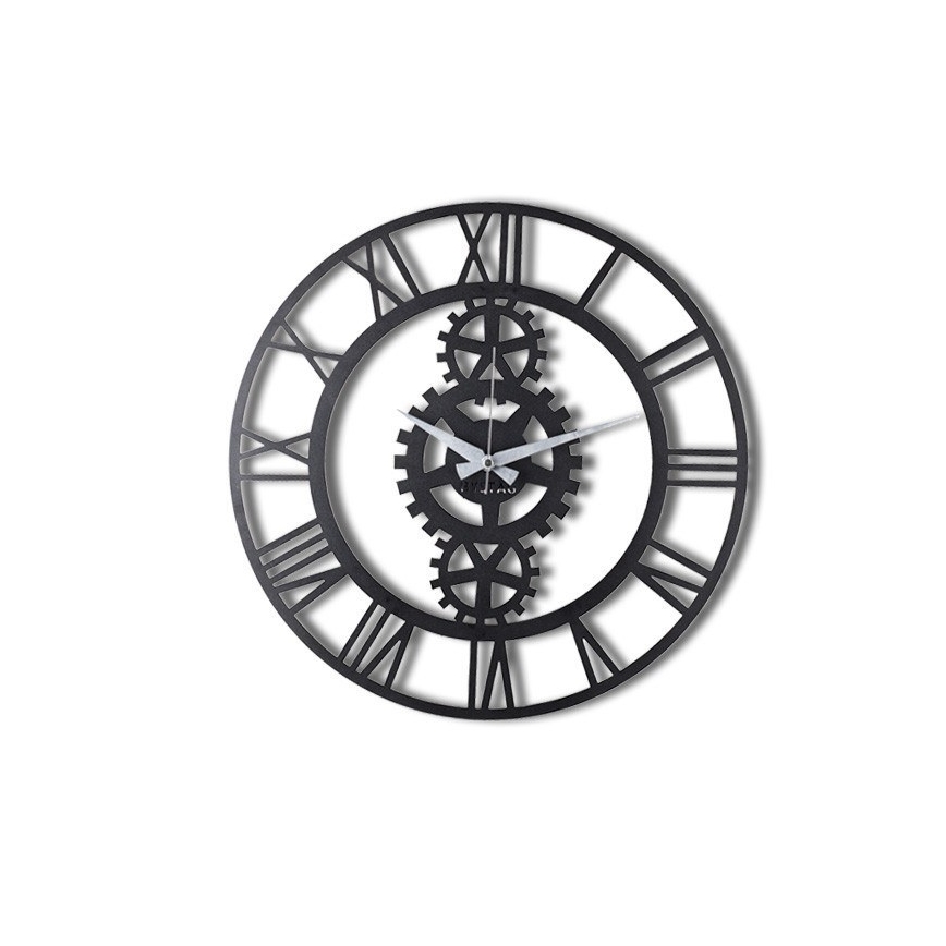 Стенен часовник Ø 70 см 1xAA черен