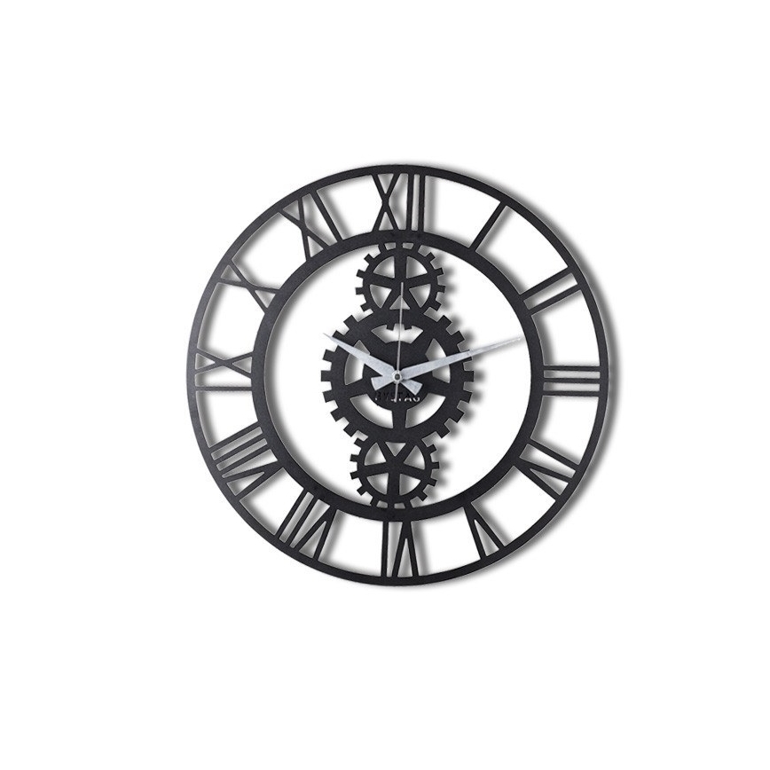 Стенен часовник Ø 70 см 1xAA черен