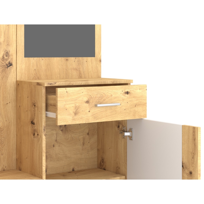 Стенен модул за антре с огледало NOLAN дъб artisan/бяла