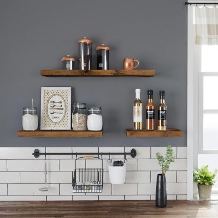 Стенен рафт SHELFY в кафяво