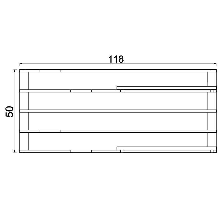 Стенен рафт със саксии за цветя и LED осветление SHELF 50x118 см черен/бор