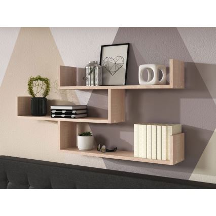 Стенен рафт TRIO 119x55x18 см дъб сонома