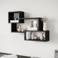 Стенен рафт TRIO 87x54 см черен графит