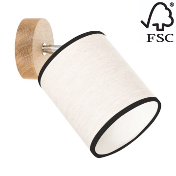 Стенен спот BOHO 1xE27/25W/230V дъб - FSC сертифициран