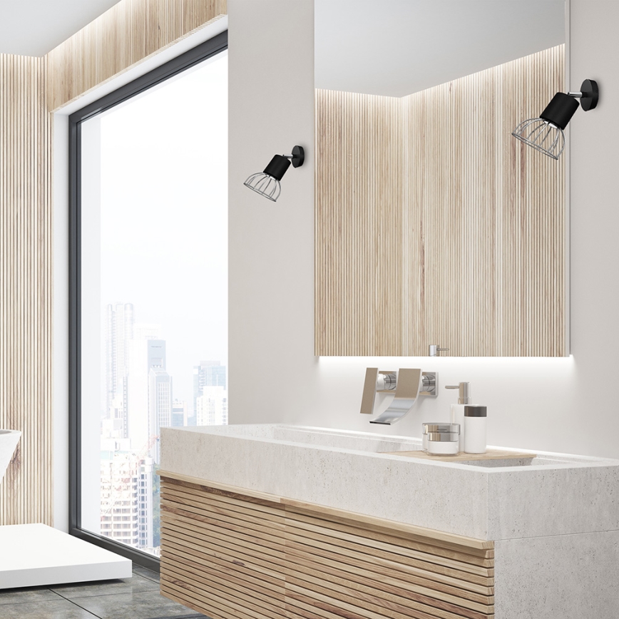 Стенен спот DANTE 1xGU10/25W/230V черен/лъскав хром