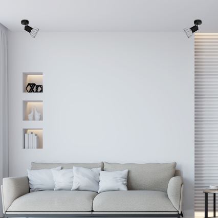 Стенен спот DANTE 1xGU10/25W/230V черен/лъскав хром