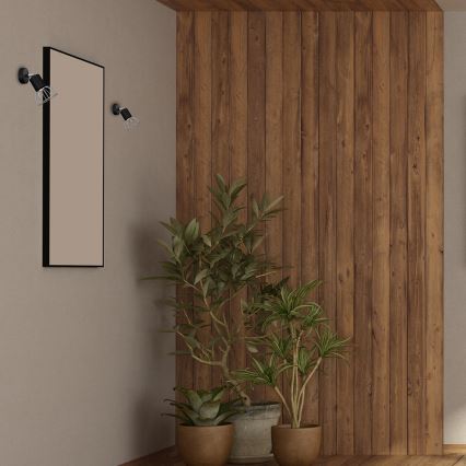 Стенен спот DANTE 1xGU10/25W/230V черен/лъскав хром