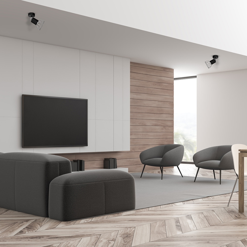 Стенен спот DANTE 1xGU10/25W/230V черен/лъскав хром