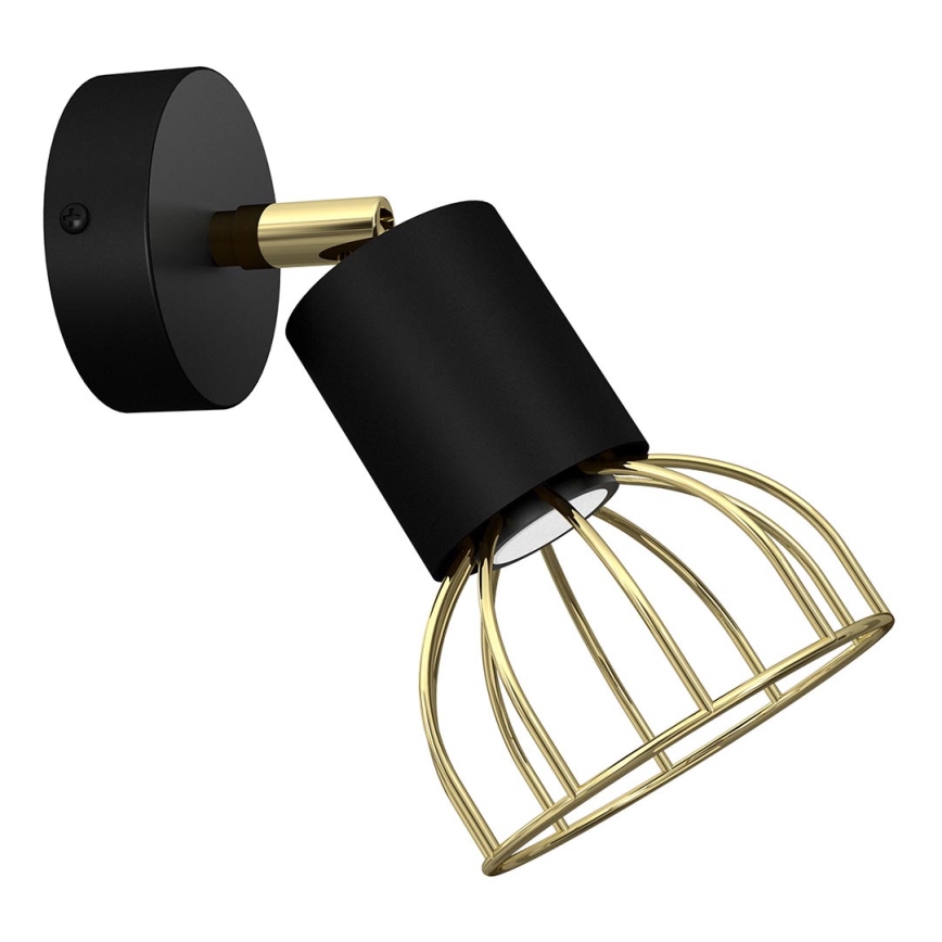 Стенен спот DANTE 1xGU10/25W/230V черен/златист