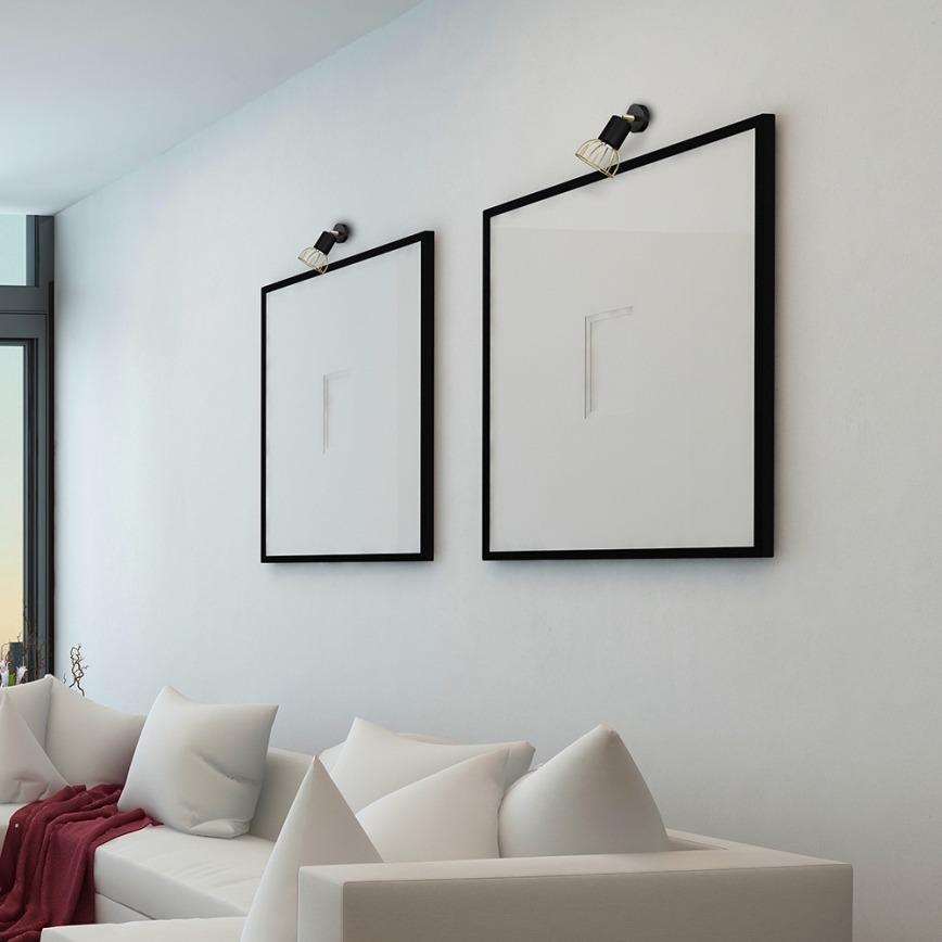 Стенен спот DANTE 1xGU10/25W/230V черен/златист