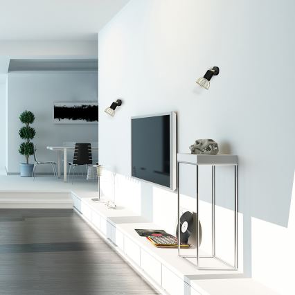 Стенен спот DANTE 1xGU10/25W/230V черен/златист