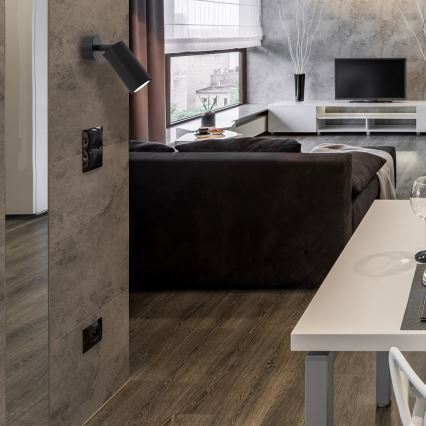 Стенен спот HUDSON 1xGU10/8W/230V черен