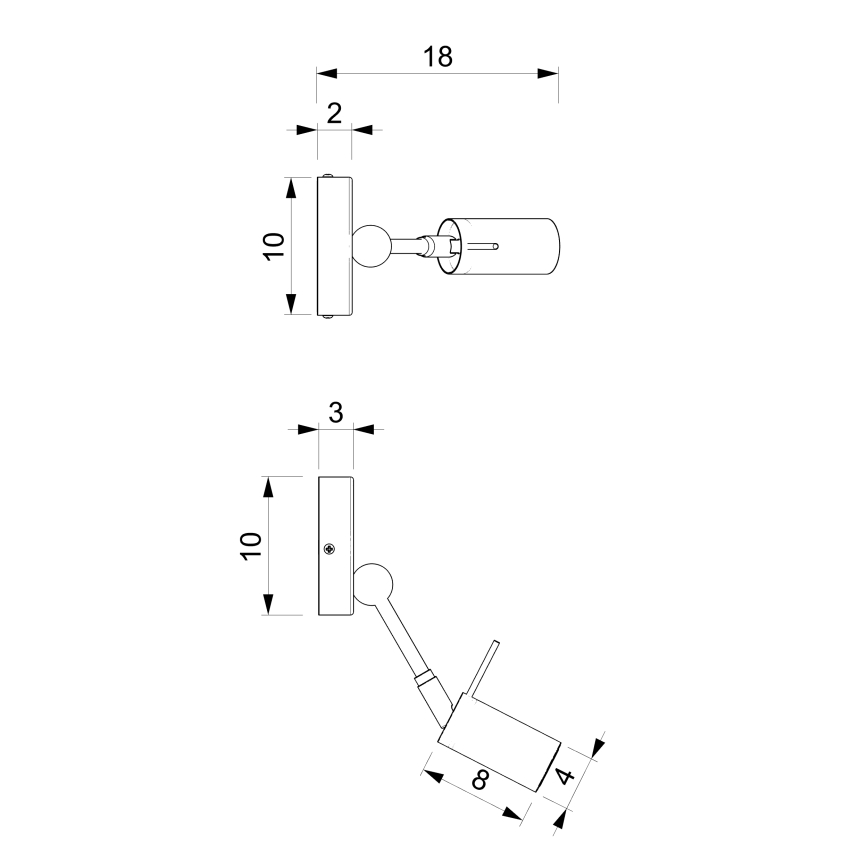 Стенен спот IRIS 1xGU10/MR11/40W/230V черен/златист