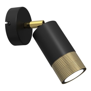 Стенен спот LINK 1xGU10/8W/230V черен/месинг
