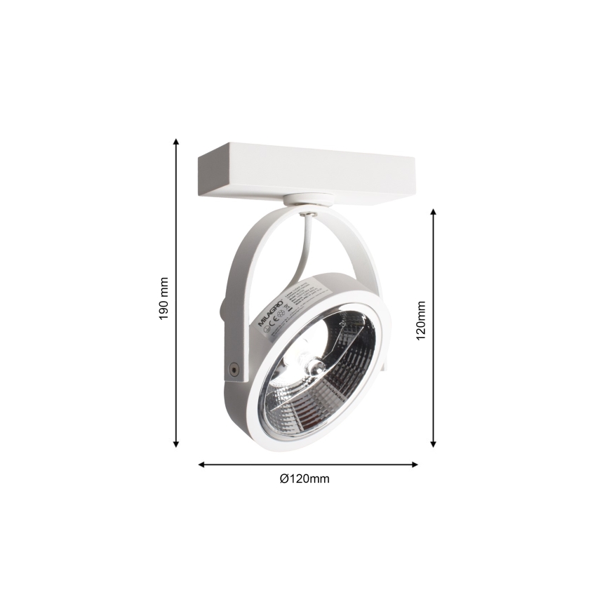 Стенен спот LUGAR 1xAR111 - GU10/25W/230V