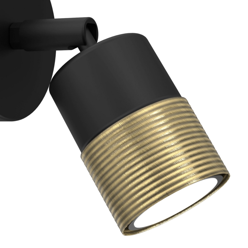 Стенен спот MIZU 1xGU10/8W/230V черен/месинг