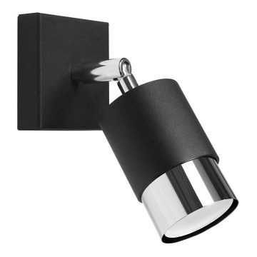 Стенен спот NERO 1xGU10/40W/230V черен/лъскав хром