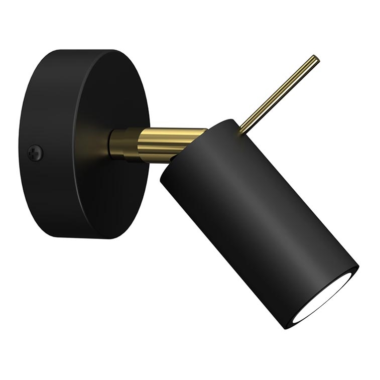 Стенен спот PRESTON 1xGU10/MR11/40W/230V черен/златист