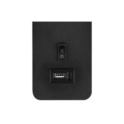 Стенен спот с USB зарядно 1xG9/35W/230V черен/златист
