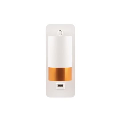 Стенен спот с USB зарядно 1xGU10/35W/230V бял/златист
