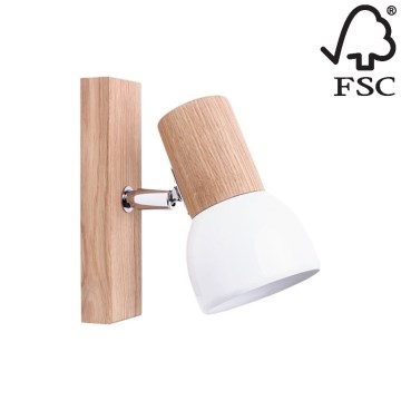 Стенен спот SVENDA 1xE27/60W/230V дъб - FSC сертифициран