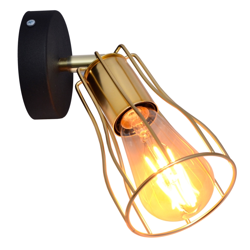 Стенен спот TUBE 1xE27/15W/230V златист/черен