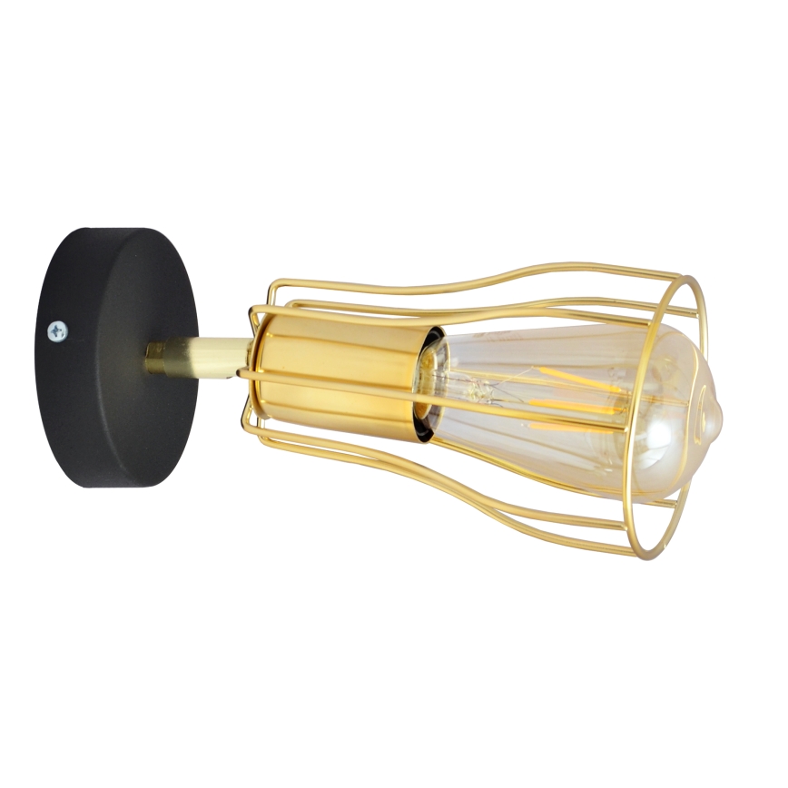 Стенен спот TUBE 1xE27/15W/230V златист/черен