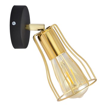 Стенен спот TUBE 1xE27/15W/230V златист/черен