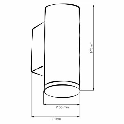 Стенен спот за баня TURYN 1xGU10/10W/230V IP44 черен