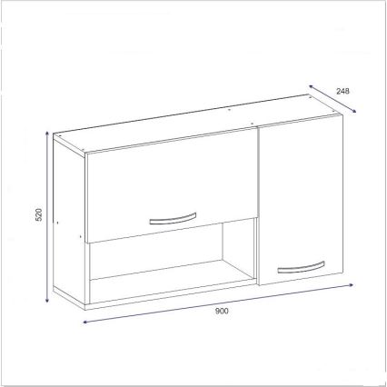 Стенен шкаф AKASYA 52x90 cм бял