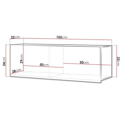 Стенен шкаф CALABRINI 34x105 см бял