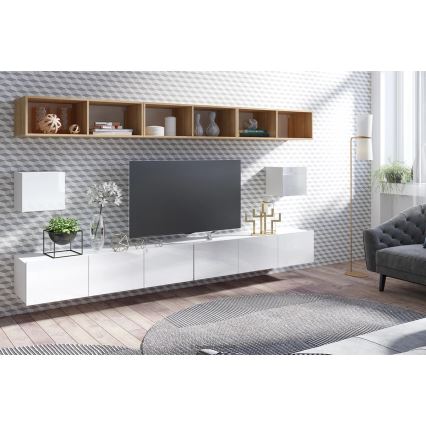 Стенен шкаф PAVO 34x34 см блестящо бял