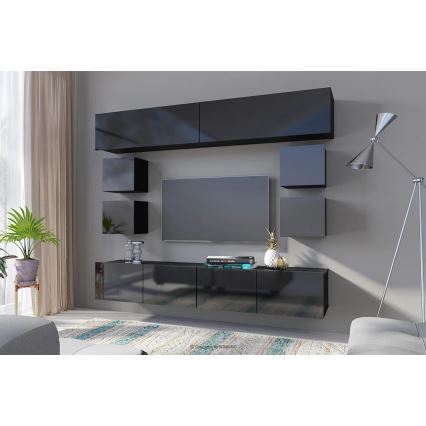 Стенен шкаф PAVO 34x34 см лъскаво черен