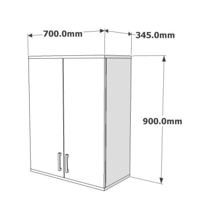 Стенен шкаф за баня ZOE 90x70 cм бял