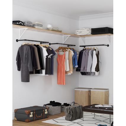 Стенен закачалник LINEA за закачалки, черен