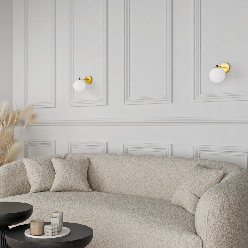 Стенна лампа 1xE27/40W/230V златисто/бяла