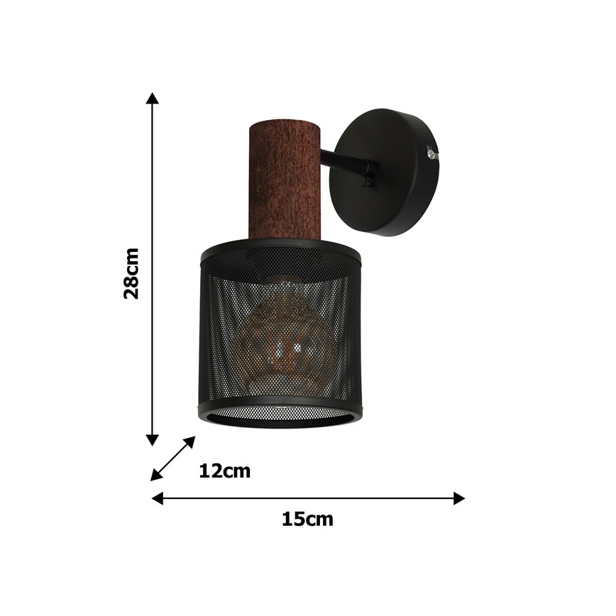 Стенна лампа ARES BLACK 1xE27/60W/230V