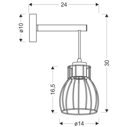 Стенна лампа BERNITA 1xE27/60W/230V