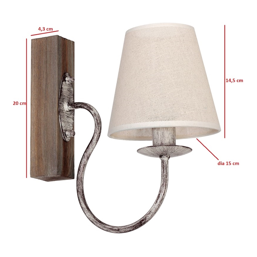 Стенна лампа CARIN 1xE14/60W/230V светла
